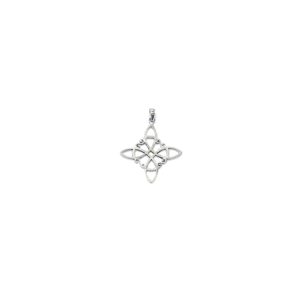 Colgante de plata nudo de bruja 30mm