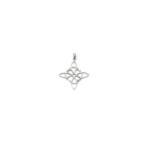 Colgante de plata nudo de bruja 30mm