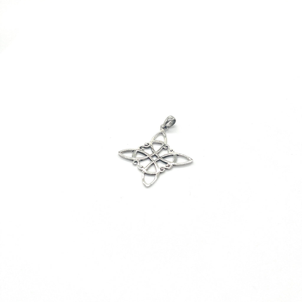 Colgante de plata nudo de bruja 30mm