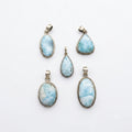Colgante larimar engarzado – Serenidad y comunicación