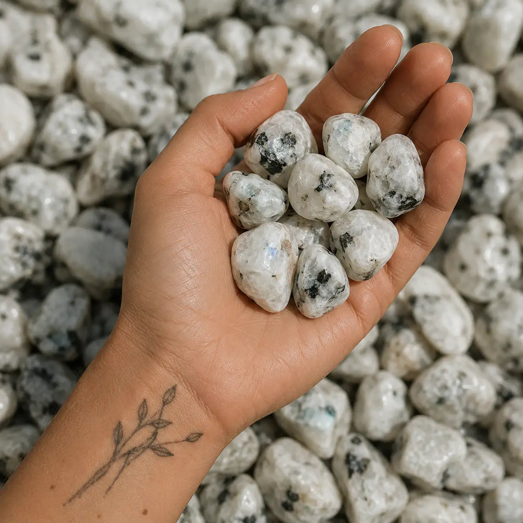Pulsera Piedra Luna – conexión e intuición en IMILLA. Minerales naturales y piezas con intención para conexión, cuidado personal y conexión diaria.