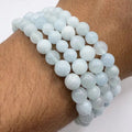 Pulsera aguamarina 6mm – Calma y comunicación
