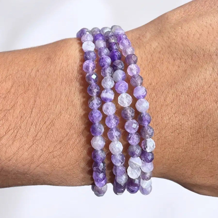 Pulsera amatista 4mm facetada – Calma y espiritualidad