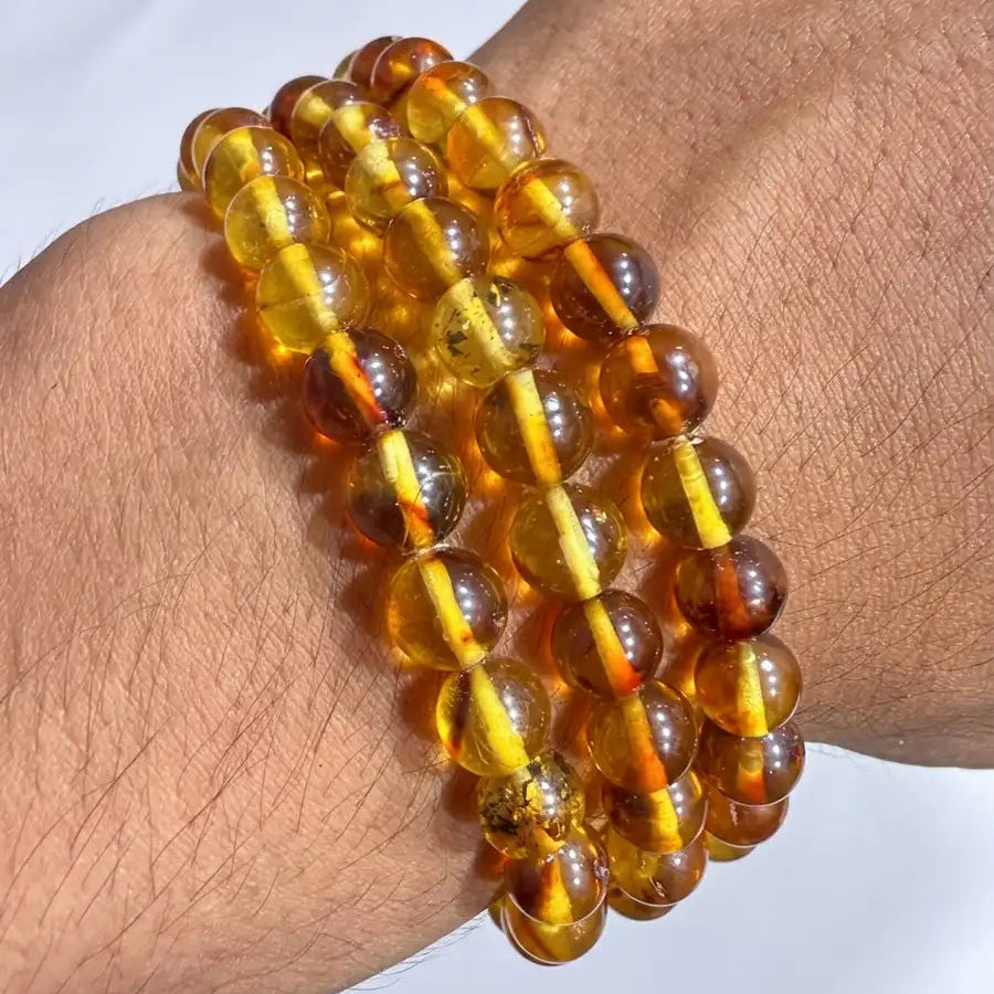 Pulsera ámbar 6mm – Vitalidad y protección