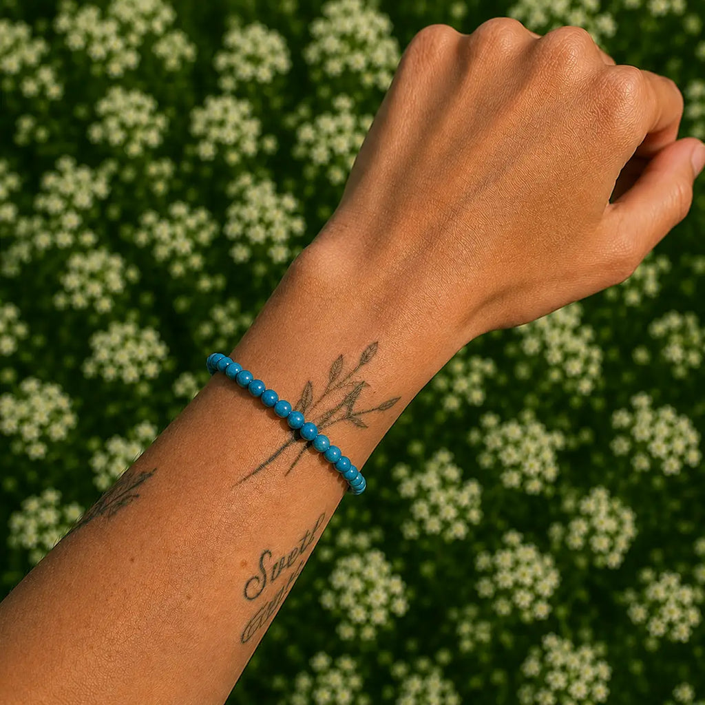 Pulsera Apatita – claridad y comunicación en IMILLA. Minerales naturales y piezas con intención para claridad, cuidado personal y conexión diaria.