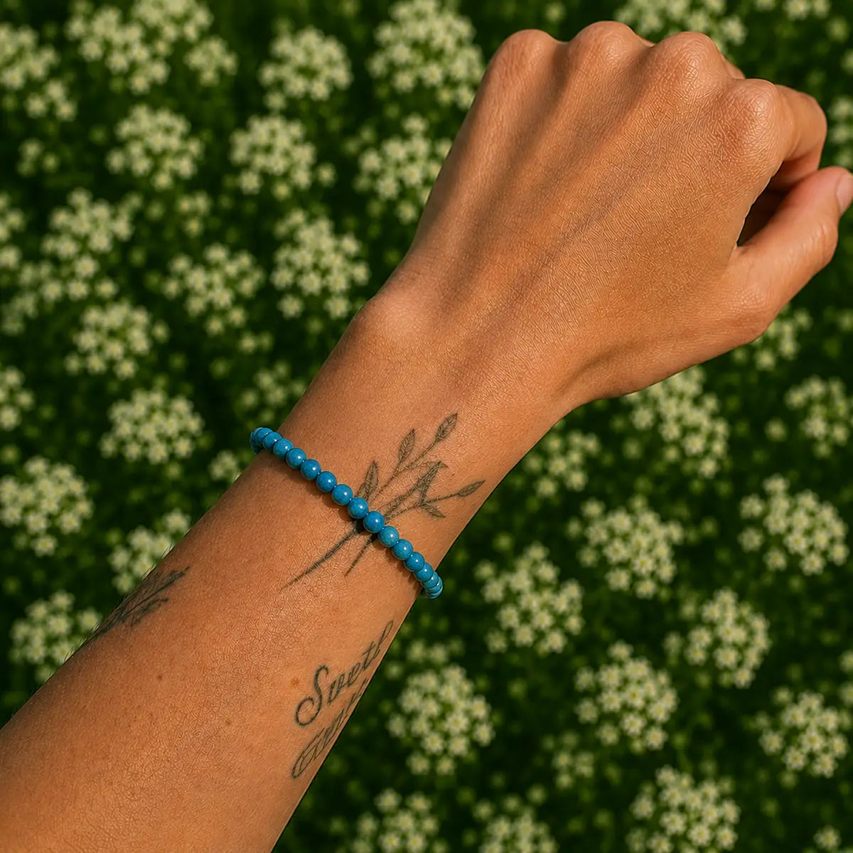 Pulsera Apatita – claridad y comunicación en IMILLA. Minerales naturales y piezas con intención para claridad, cuidado personal y conexión diaria.