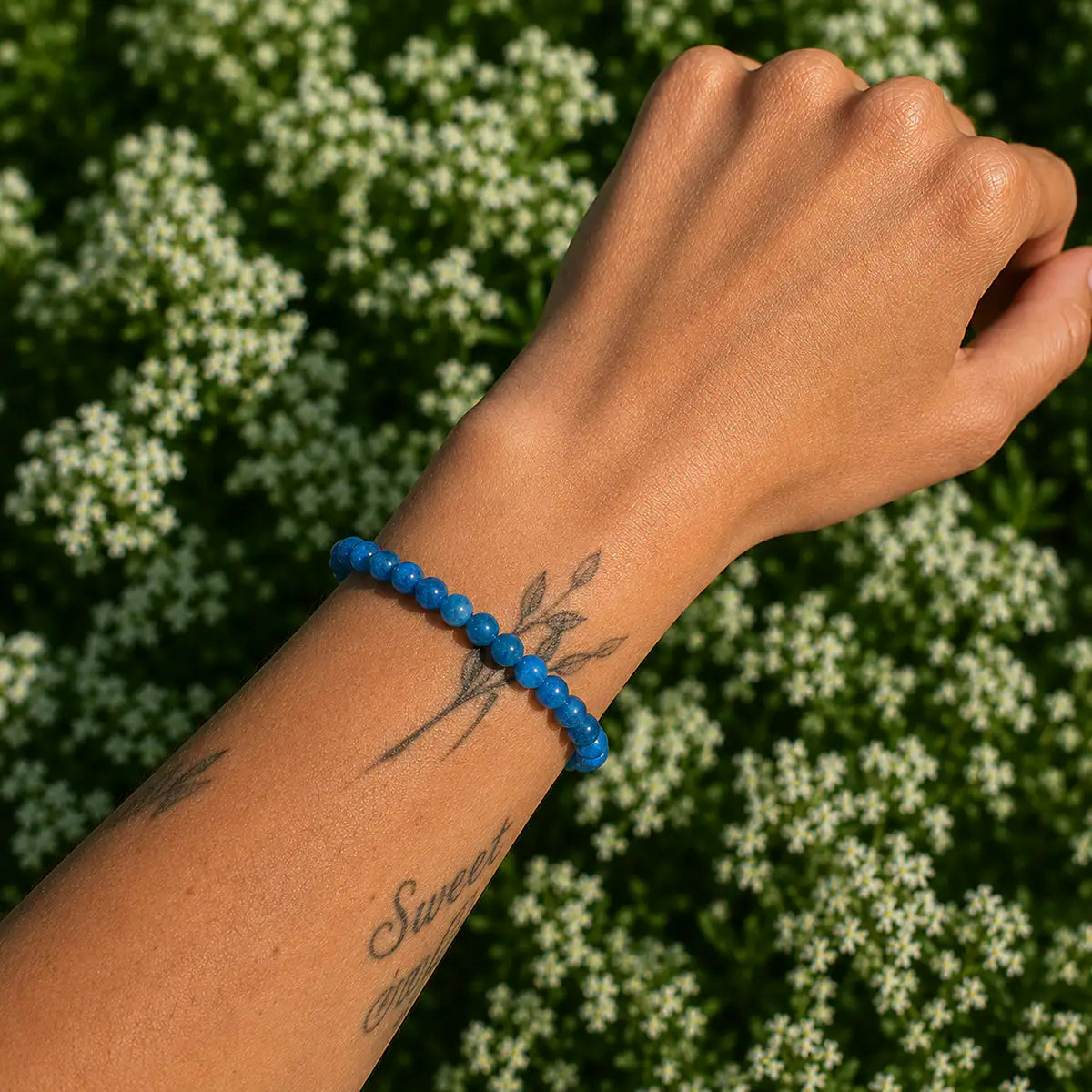 Pulsera Apatita – claridad y comunicación en IMILLA. Minerales naturales y piezas con intención para claridad, cuidado personal y conexión diaria.