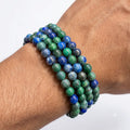 Pulsera azurita malaquita 6mm – Intuición y transformación