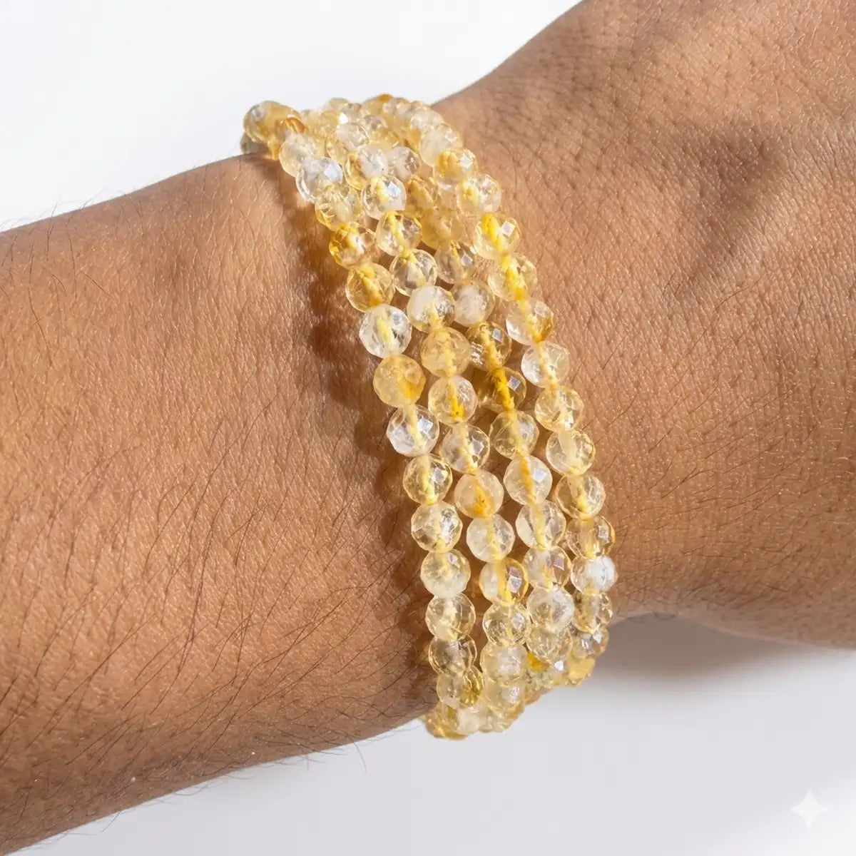 Pulsera cuarzo citrino 4mm facetada – Abundancia y alegría