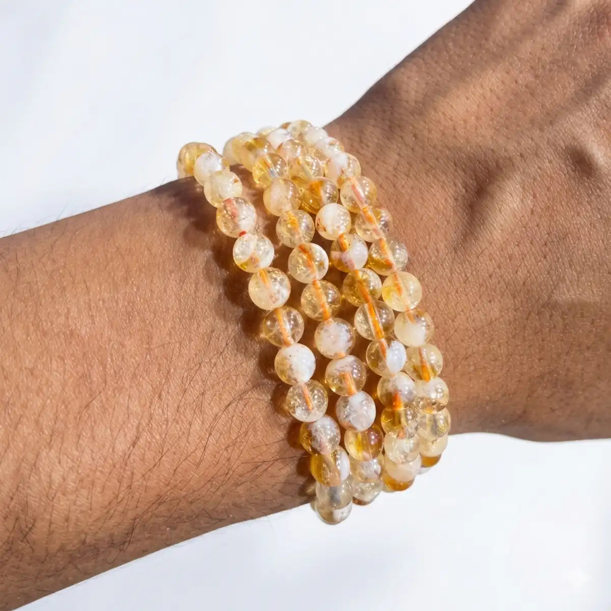 Pulsera cuarzo citrino 6mm – Abundancia y alegría