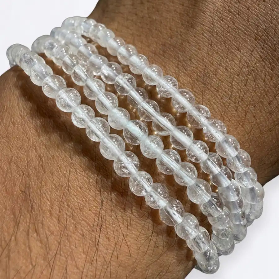 Pulsera cuarzo de cristal 4mm – Claridad y amplificación