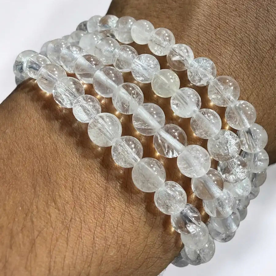 Pulsera cuarzo de cristal 6mm – Claridad y amplificación
