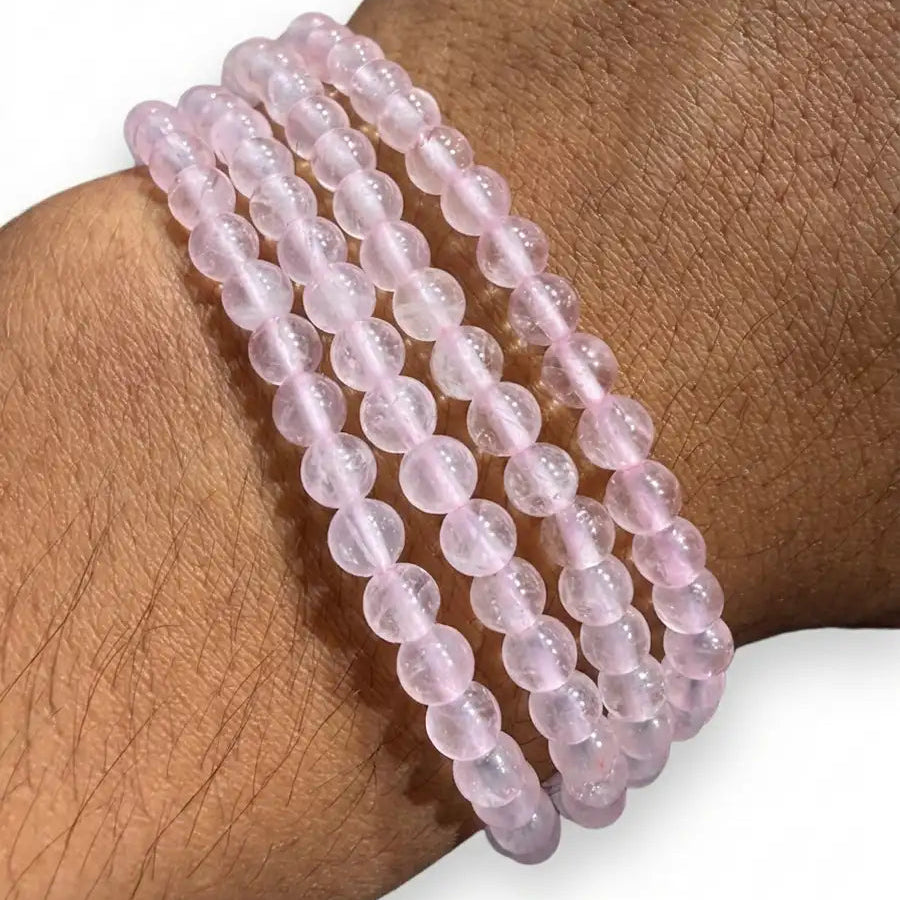 Pulsera cuarzo rosa 4mm – Amor y ternura