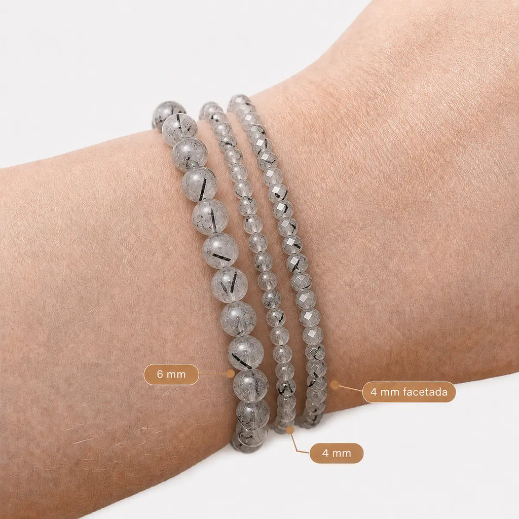 Pulsera de Cuarzo Turmalinado – Protección y claridad