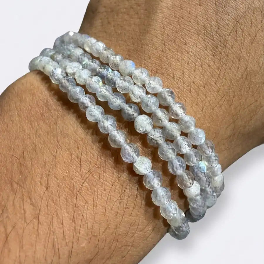Pulsera labradorita 4mm facetada – Magia y protección