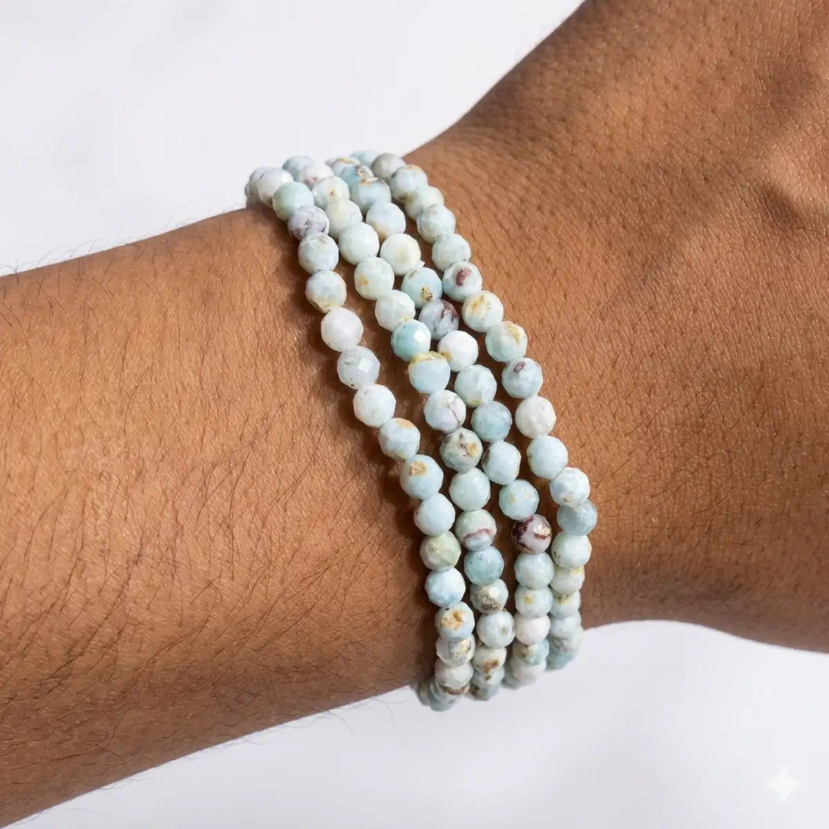 Pulsera larimar 4mm facetada – Serenidad y comunicación