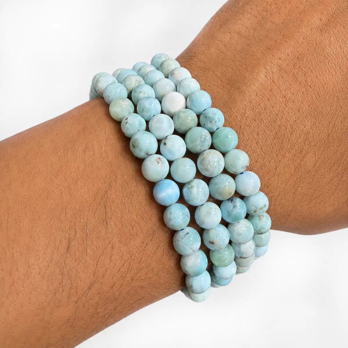 Pulsera larimar 6mm – Serenidad y comunicación