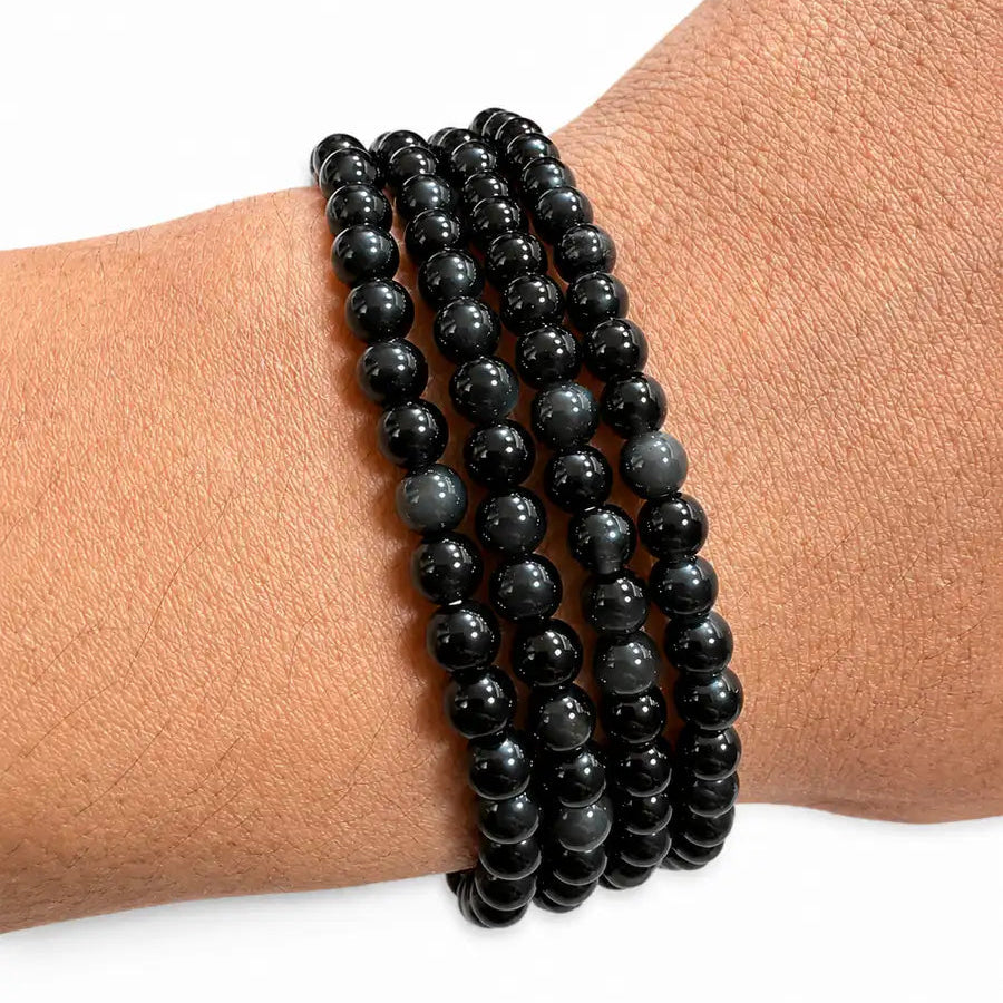 Pulsera obsidiana negra 4mm – Protección y verdad