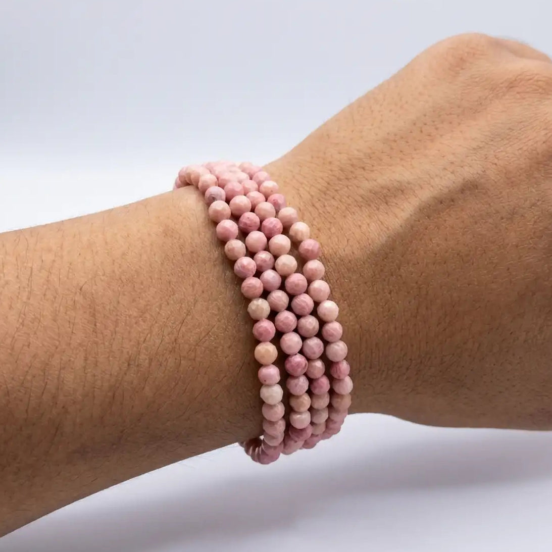 Pulsera rodocrosita 4mm facetada – Amor y sanación