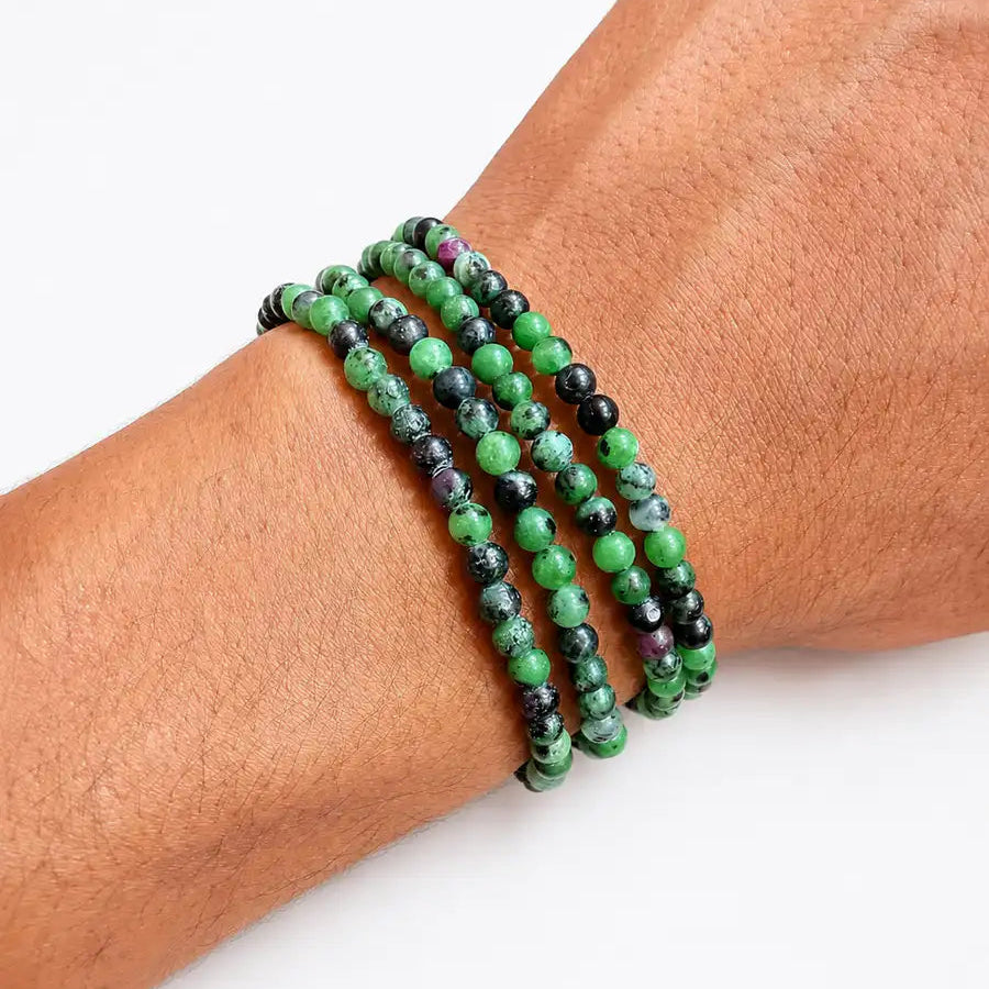 Pulsera rubí zoisita 4mm – Vitalidad y pasión