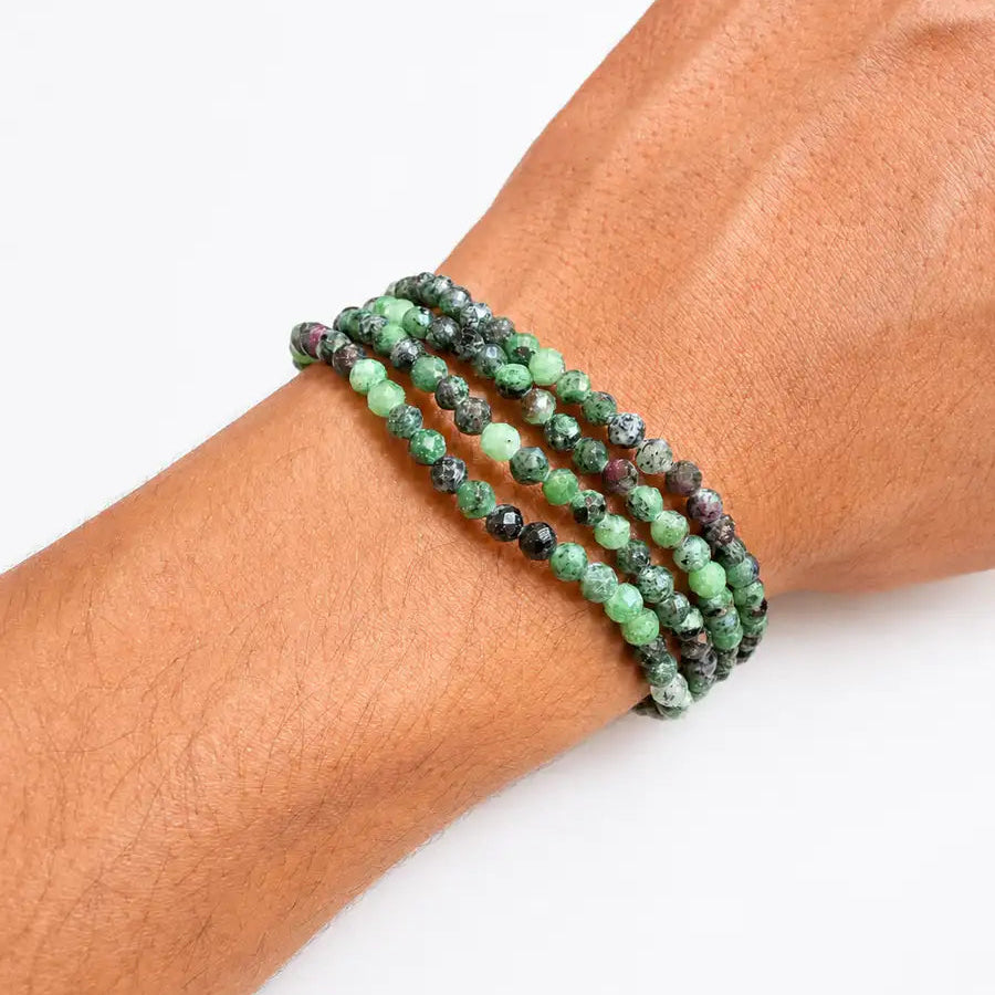 Pulsera rubí zoisita 4mm facetada – Vitalidad y pasión