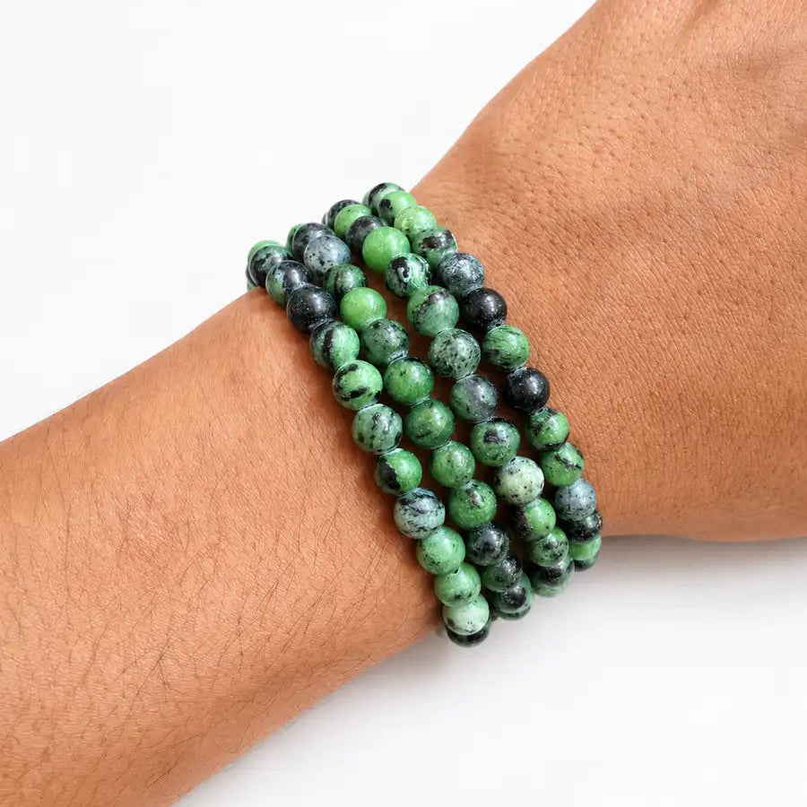 Pulsera rubí zoisita 6mm – Vitalidad y pasión