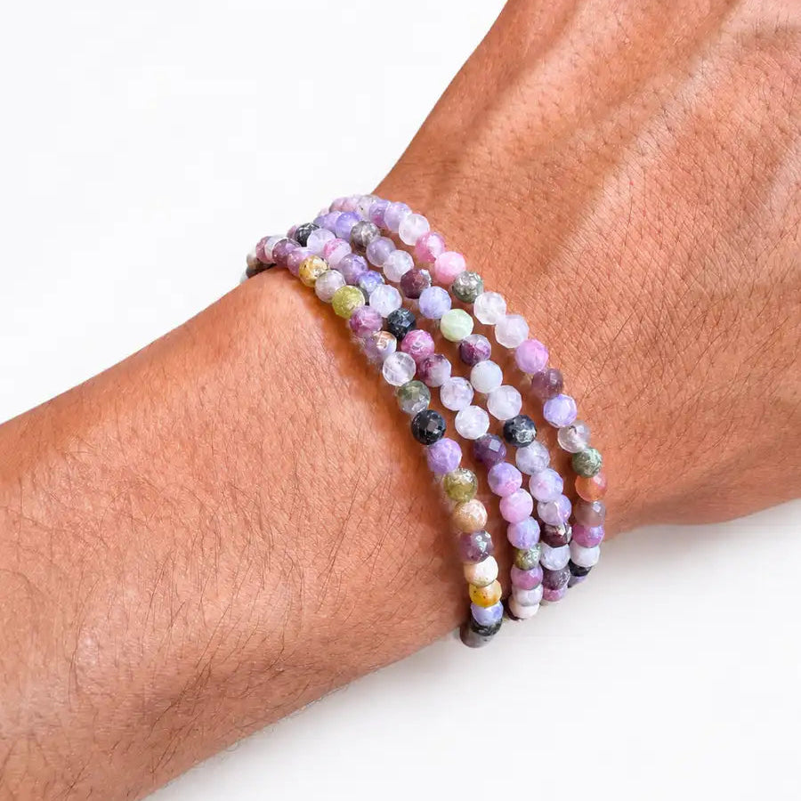 Pulsera turmalina arcoíris 4mm facetada – Alegría y protección