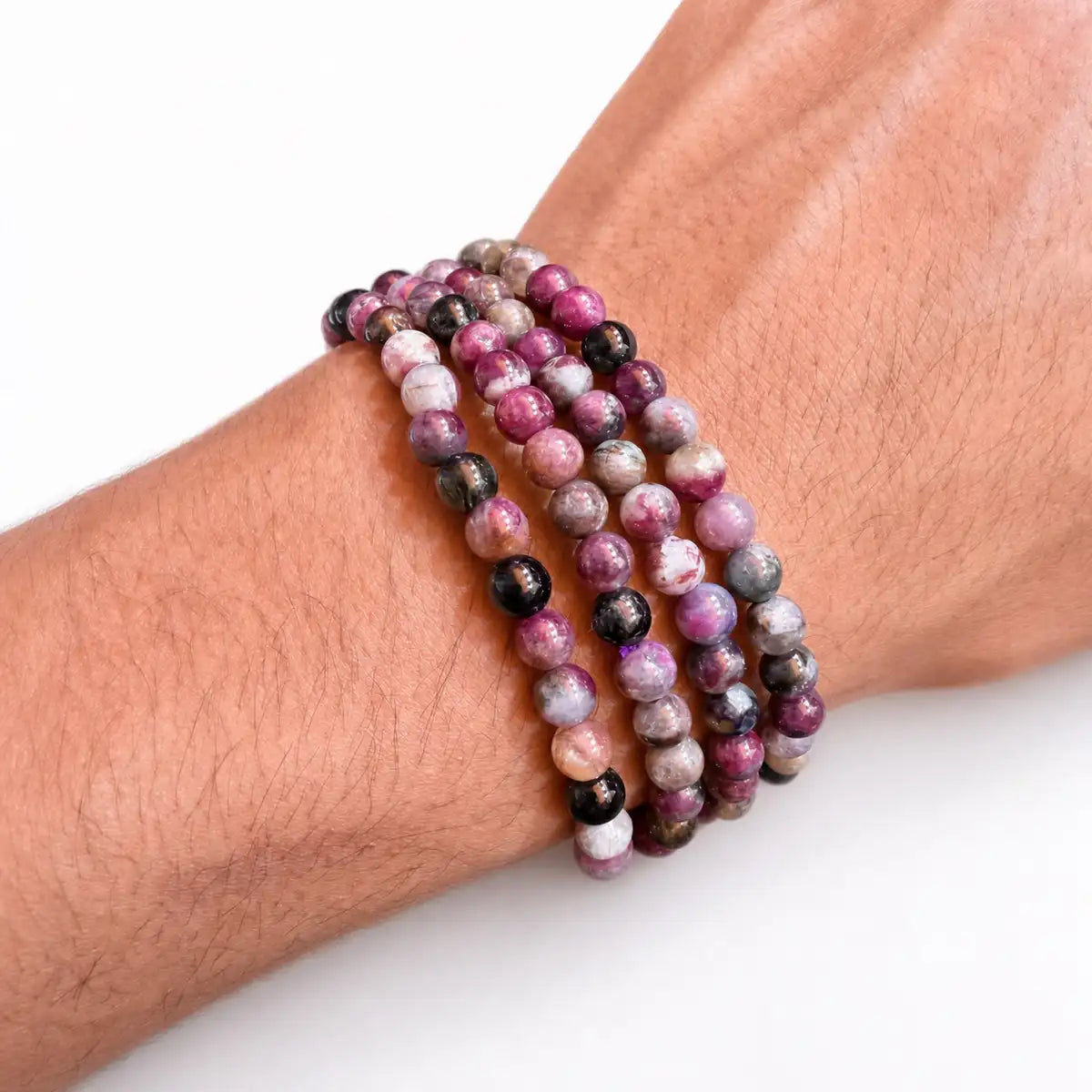 Pulsera turmalina arcoíris 6mm – Alegría y protección