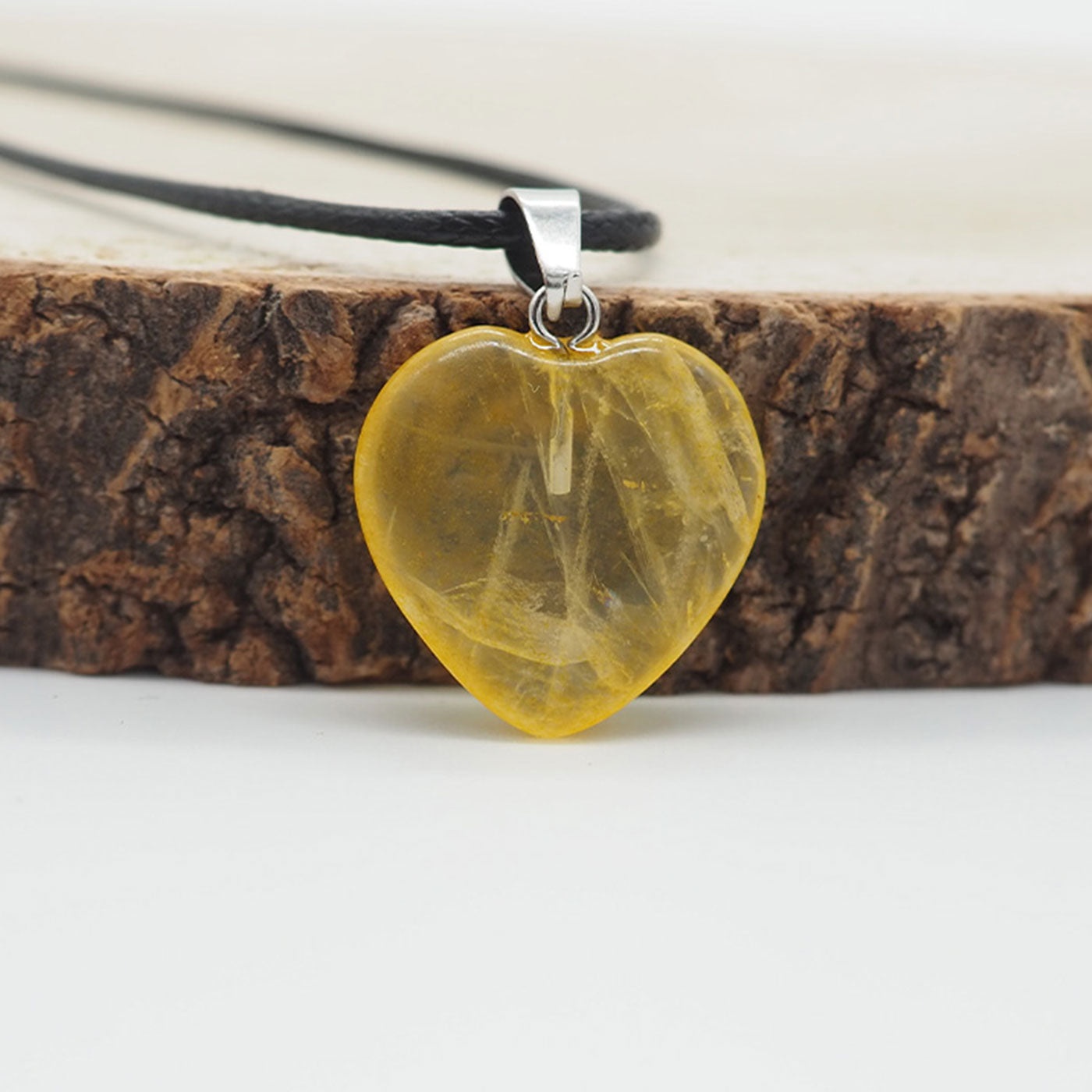 Colgante cuarzo citrino corazón – Concentración y orden