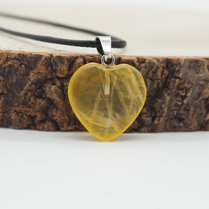 Colgante cuarzo citrino corazón – Concentración y orden