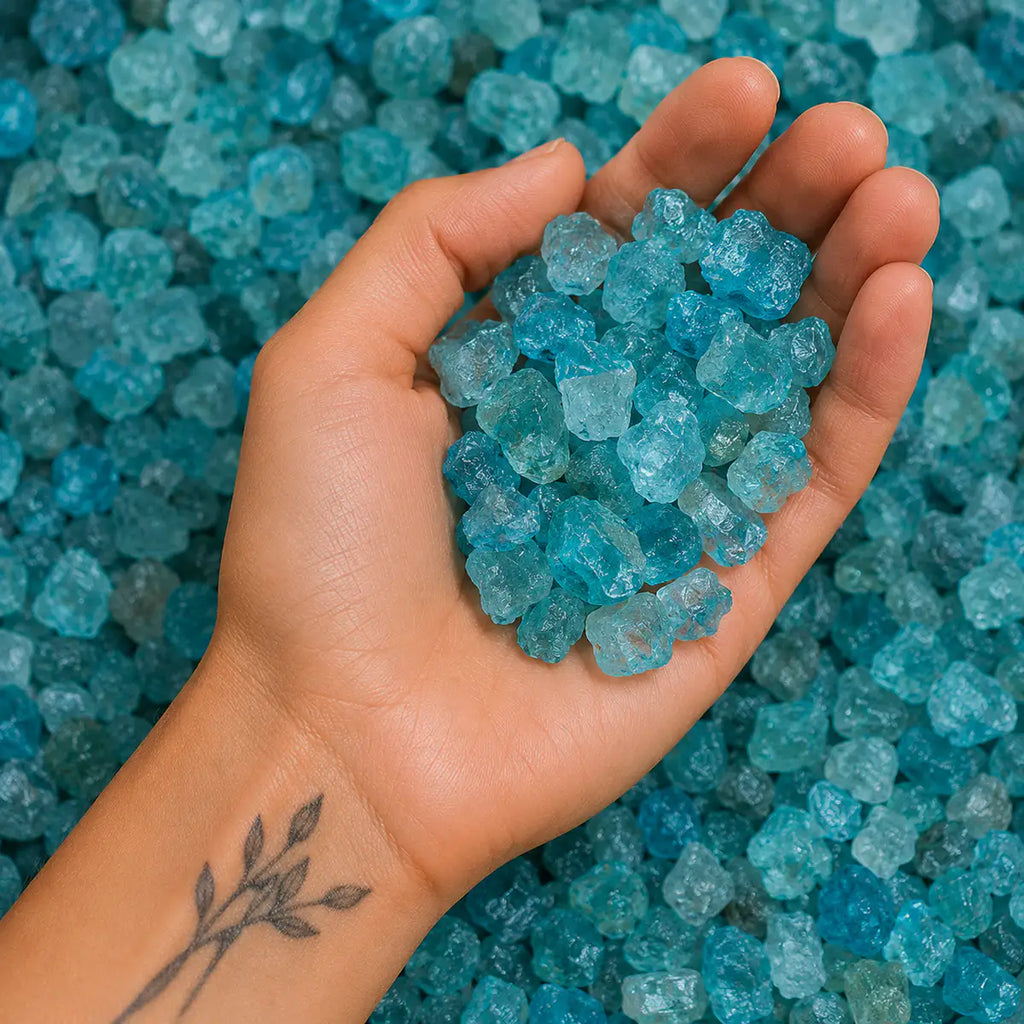 Pulsera Apatita – claridad y comunicación en IMILLA. Minerales naturales y piezas con intención para claridad, cuidado personal y conexión diaria.