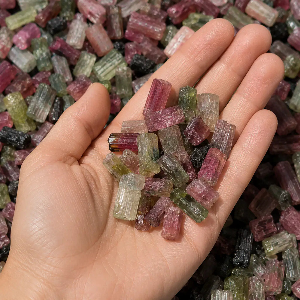 Pulsera Turmalina Arcoíris - Minerales naturales para Equilibrio y energía
