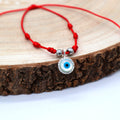 Pulsera roja ojo turco brillantes 7 nudos - Protección y mal de ojo
