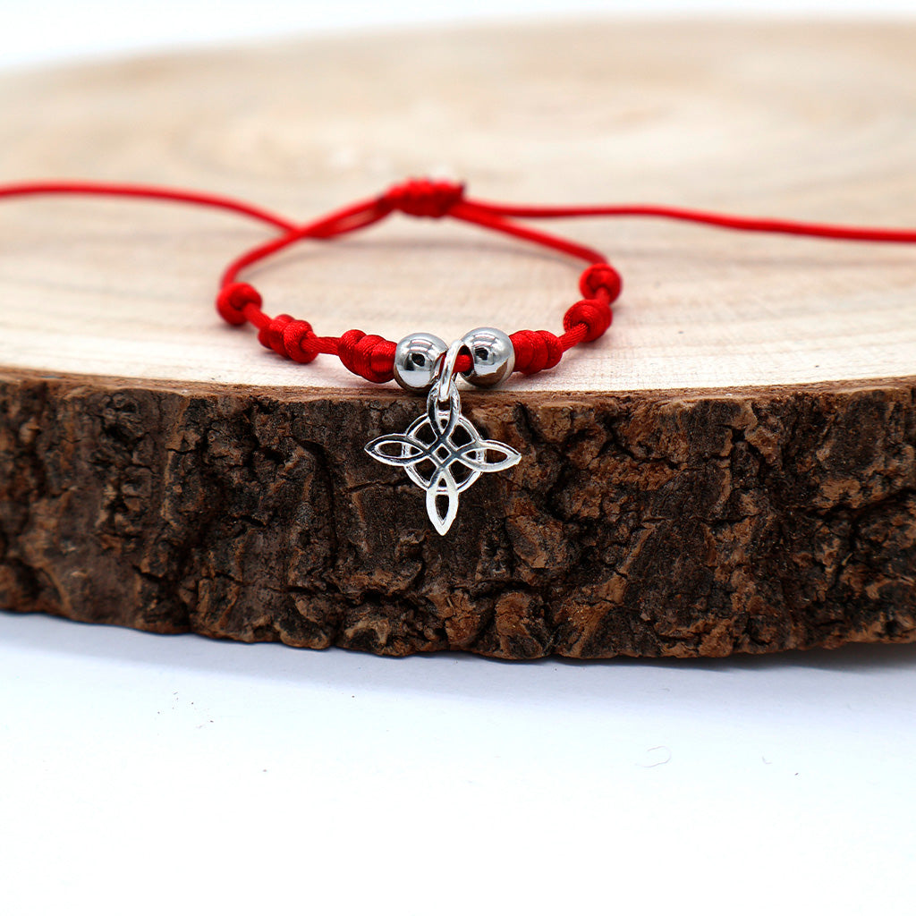 Pulsera roja nudo de bruja 7 nudos - Protección y poder