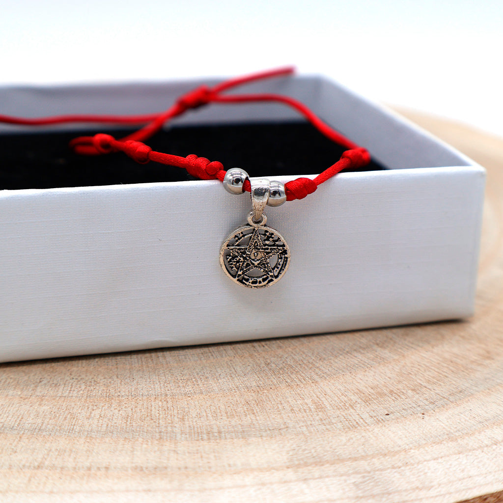 Pulsera roja tetragramaton 7 nudos - Protección y equilibrio