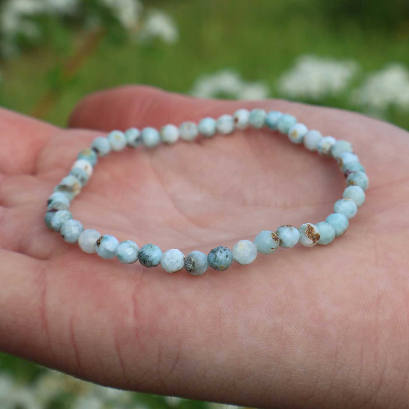 Pulsera larimar 4mm facetada – Serenidad y comunicación