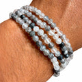 Pulsera cuarzo turmalinado 4mm facetada – Protección y limpieza