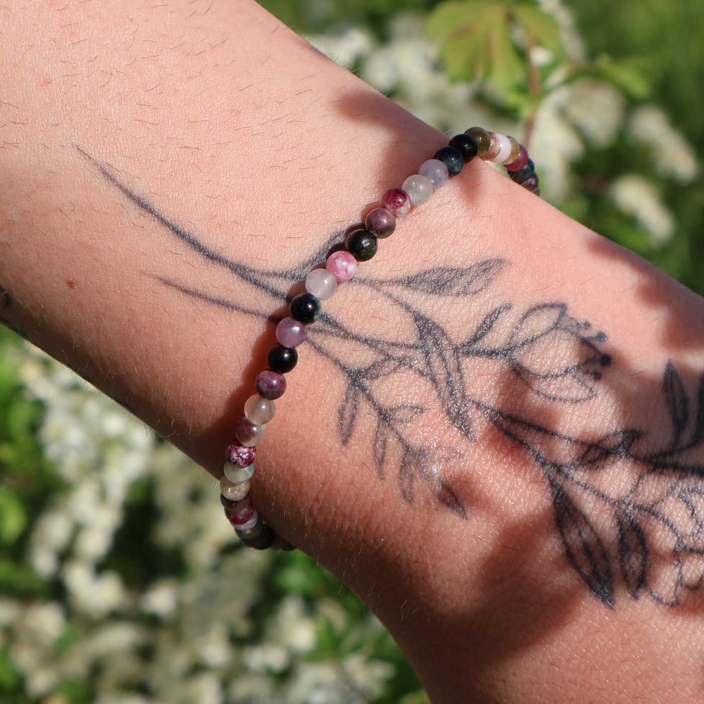 Pulsera Turmalina Arcoíris 4mm - Equilibrio y energía