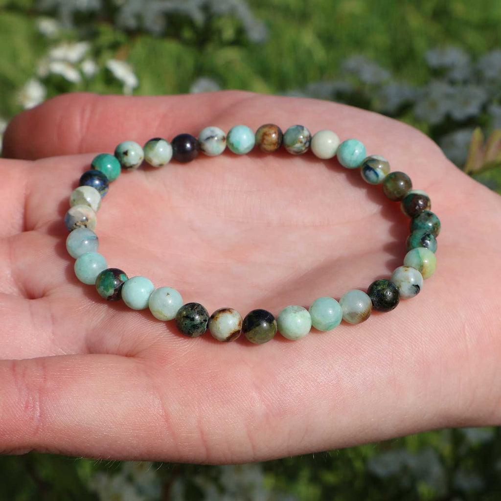 Pulsera crisocola 6mm – Comunicación y serenidad