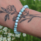 Pulsera larimar 6mm – Serenidad y comunicación