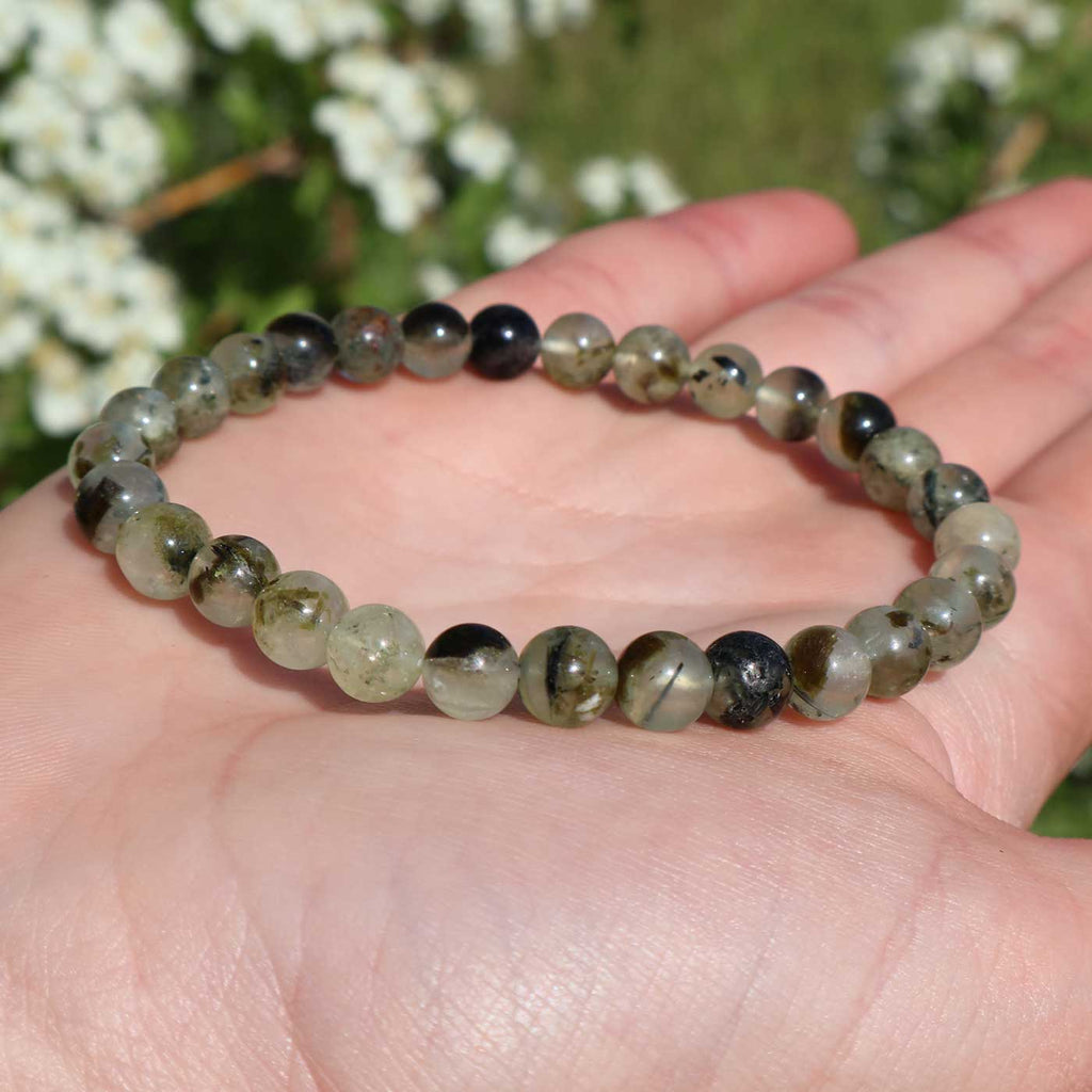 Pulsera prehnita 6mm – Calma y sanación