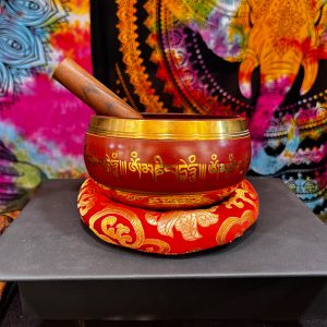 Cuenco Tibetano Rojo Grande 5 Metales